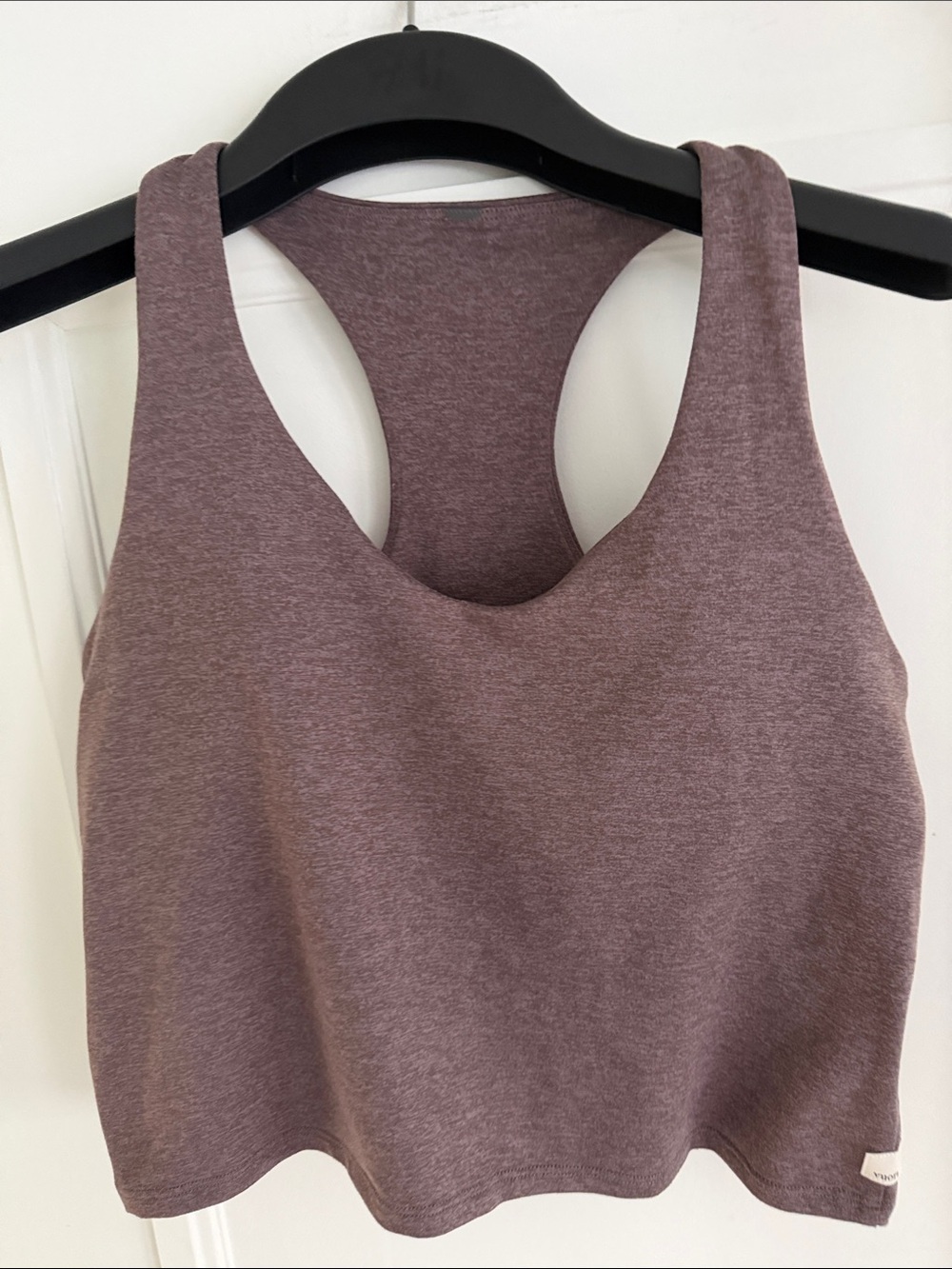 Vuori Heathered Mauve Racerback Crop Tank